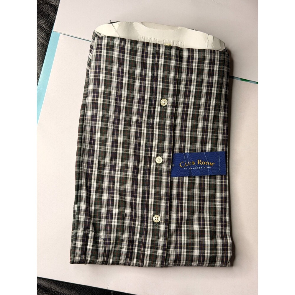NWT CLUB ROOM BY CHARTER HOUSE MEN'S XXL PLAID BUTTON DOWN SHIRT - Picture 6 of 7